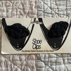 VINTAGE shoe clips black knots NWT NIP NEW